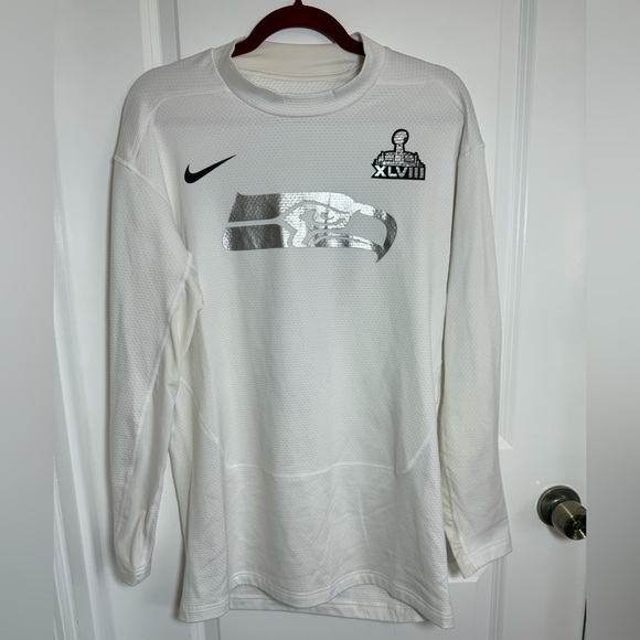 NIKE Seahawks Long Sleeve Athletic Compression shirt, XXL, Super Bowl XLVIII!! - Picture 1 of 7